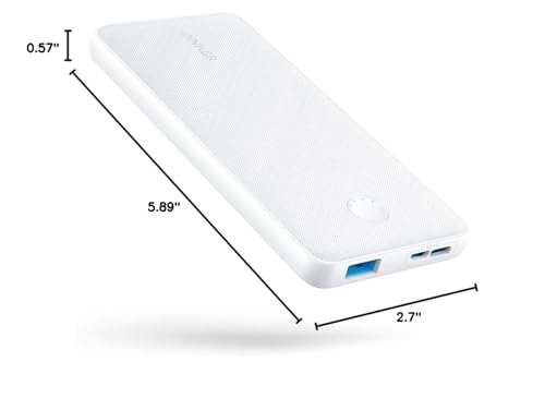 Anker Power Bank(PowerCore 10K),Compact Travel-Ready 10,000mAh Battery Pack with PowerIQ Charging Technology,5V/3A High-Speed Charging for iPhone,iPad,and More (USB-C Input and Output(Black),1pack)