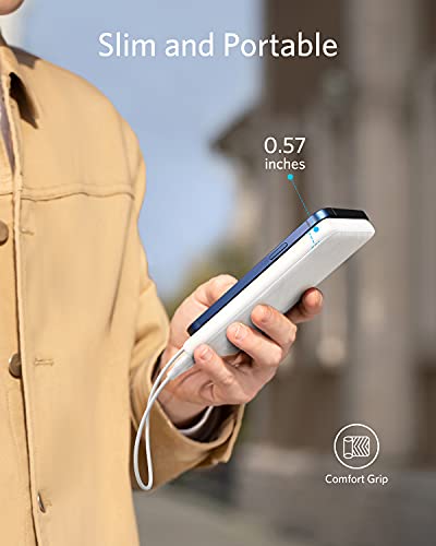 Anker Power Bank(PowerCore 10K),Compact Travel-Ready 10,000mAh Battery Pack with PowerIQ Charging Technology,5V/3A High-Speed Charging for iPhone,iPad,and More (USB-C Input and Output（Black），1pack)