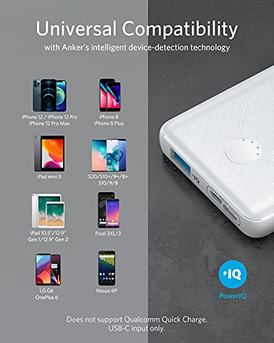 Anker Power Bank(PowerCore 10K),Compact Travel-Ready 10,000mAh Battery Pack with PowerIQ Charging Technology,5V/3A High-Speed Charging for iPhone,iPad,and More (USB-C Input and Output（Black），1pack)