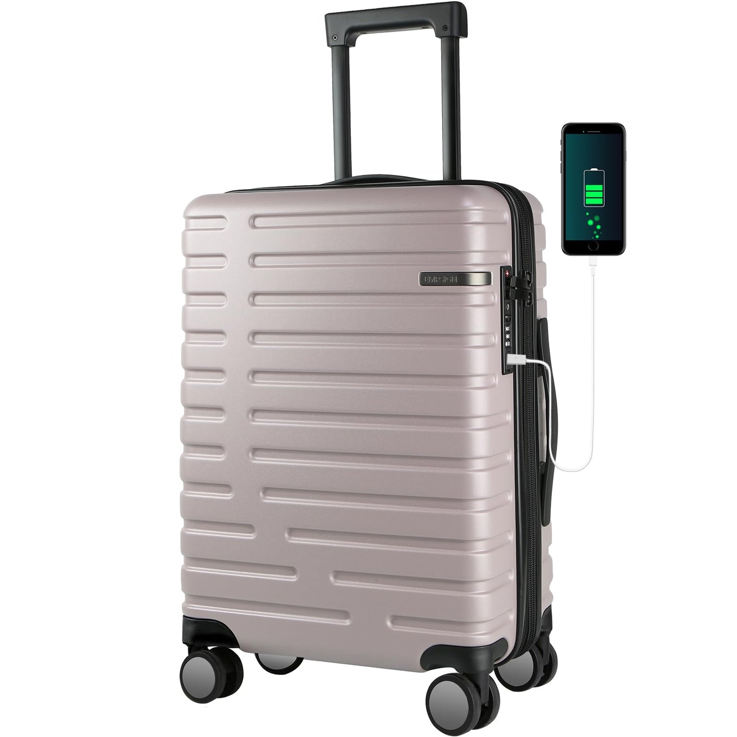EMPSIGN Carry On Luggage with Spinner Wheels, Hard Shell Carry-On Suitcase 21x14x9 Airline Approved & Built-in TSA Lock, Durable Travel Rolling Suitcase, Carry-On 20-Inch, Orange