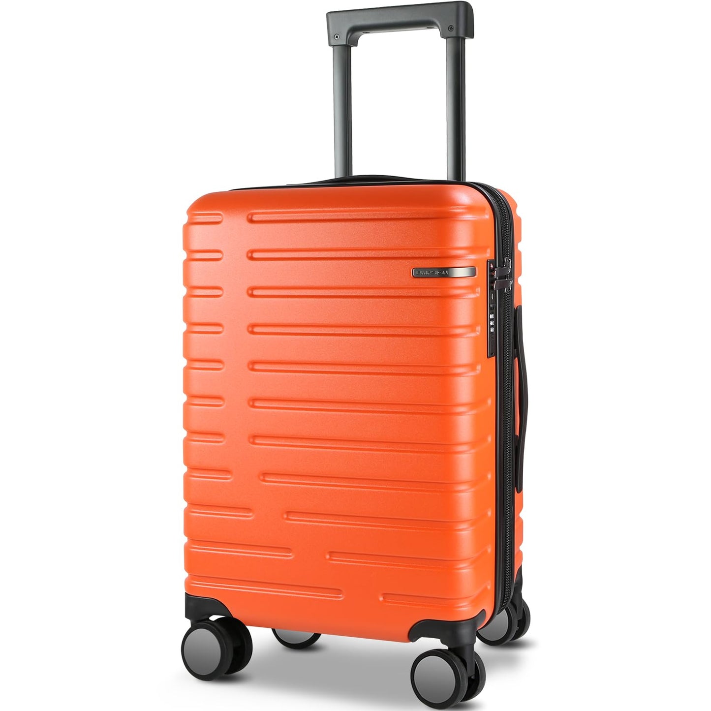 EMPSIGN Carry On Luggage with Spinner Wheels, Hard Shell Carry-On Suitcase 21x14x9 Airline Approved & Built-in TSA Lock, Durable Travel Rolling Suitcase, Carry-On 20-Inch, Orange
