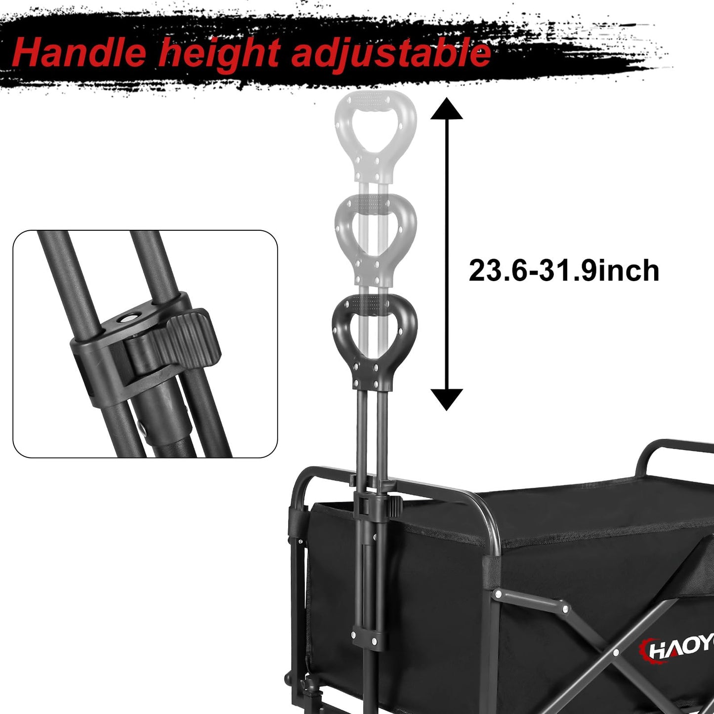 Collapsible Wagon Cart, Foldable Wagon Cart with Wheels, 110lbs Heavy Duty Utility Beach Wagon Cart for Grocery/Sports/Garden/Shopping/Camping