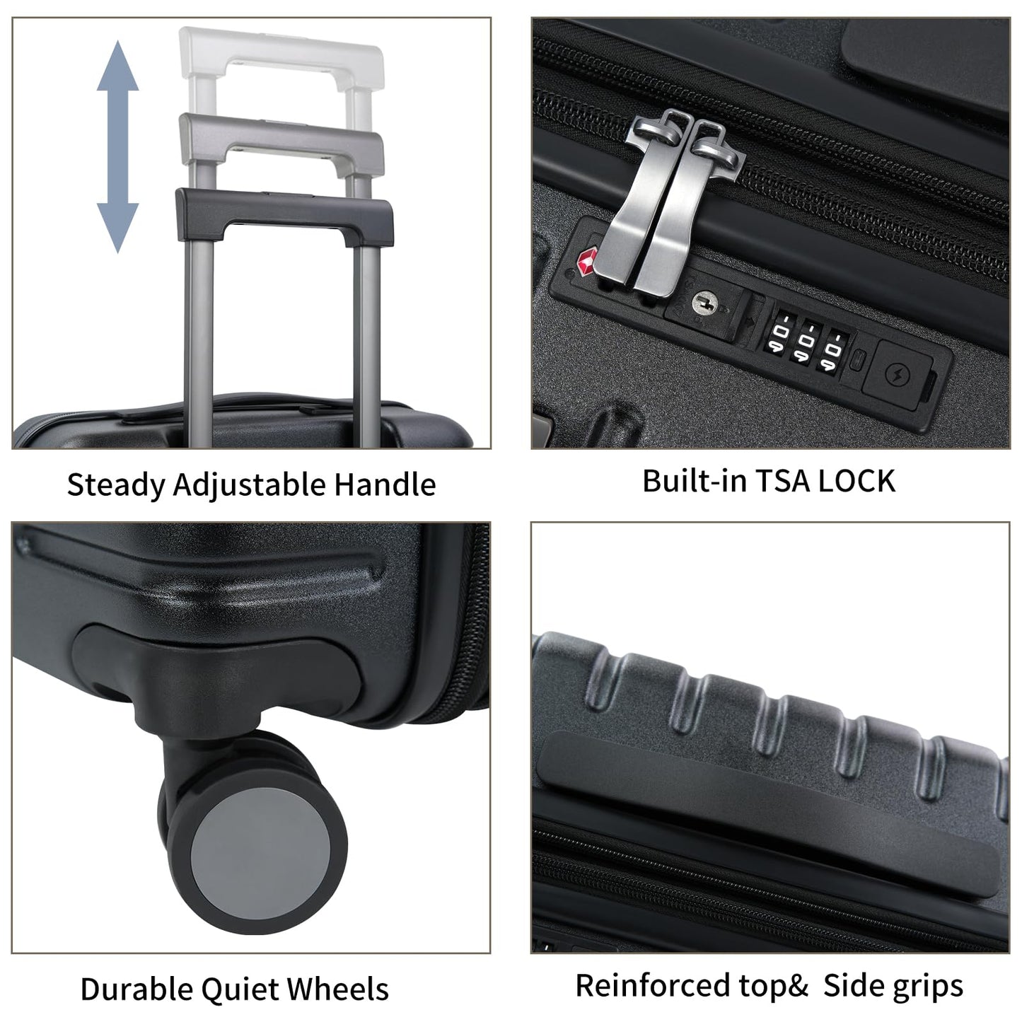EMPSIGN Carry On Luggage with Spinner Wheels, Hard Shell Carry-On Suitcase 21x14x9 Airline Approved & Built-in TSA Lock, Durable Travel Rolling Suitcase, Carry-On 20-Inch, Orange