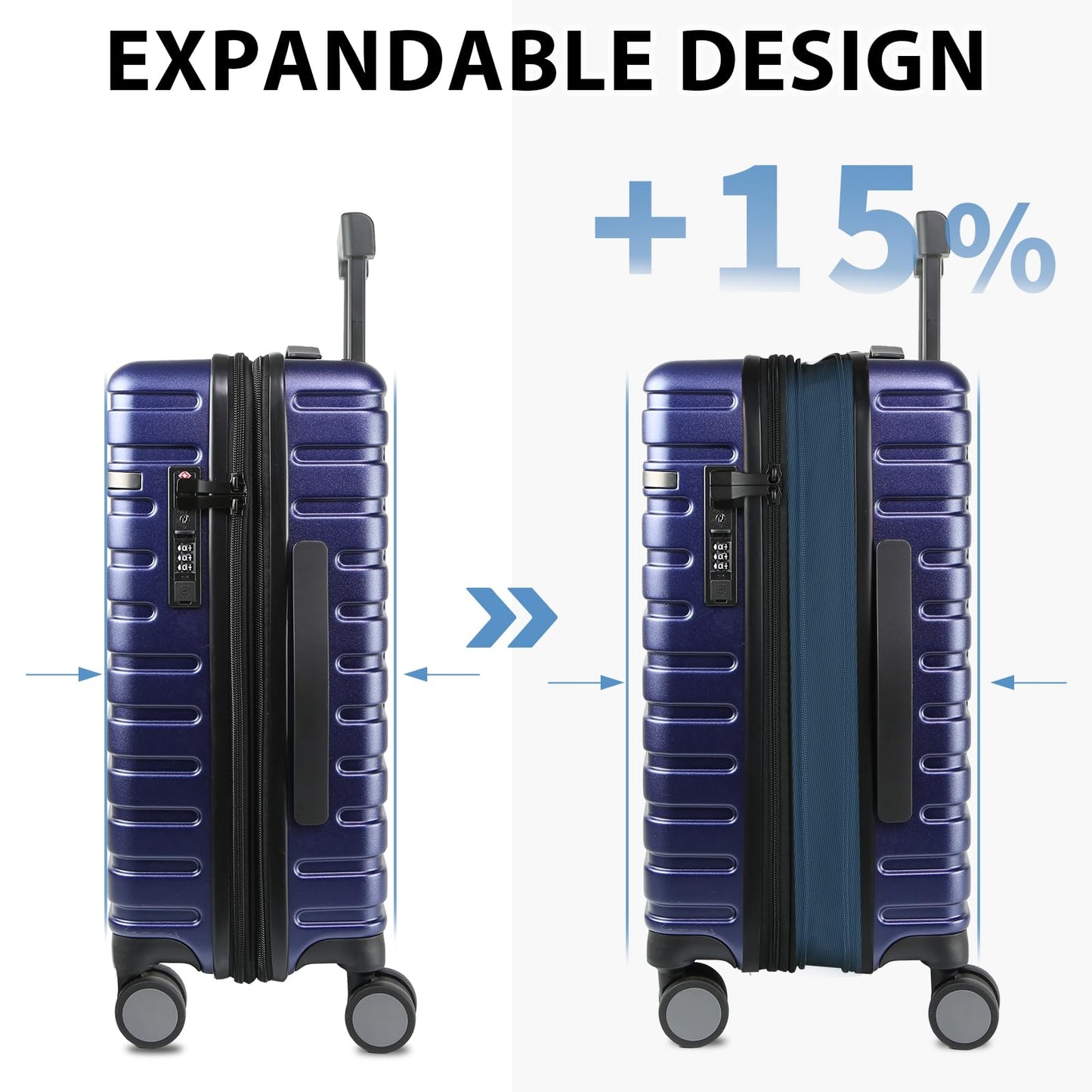 EMPSIGN Carry On Luggage with Spinner Wheels, Hard Shell Carry-On Suitcase 21x14x9 Airline Approved & Built-in TSA Lock, Durable Travel Rolling Suitcase, Carry-On 20-Inch, Orange