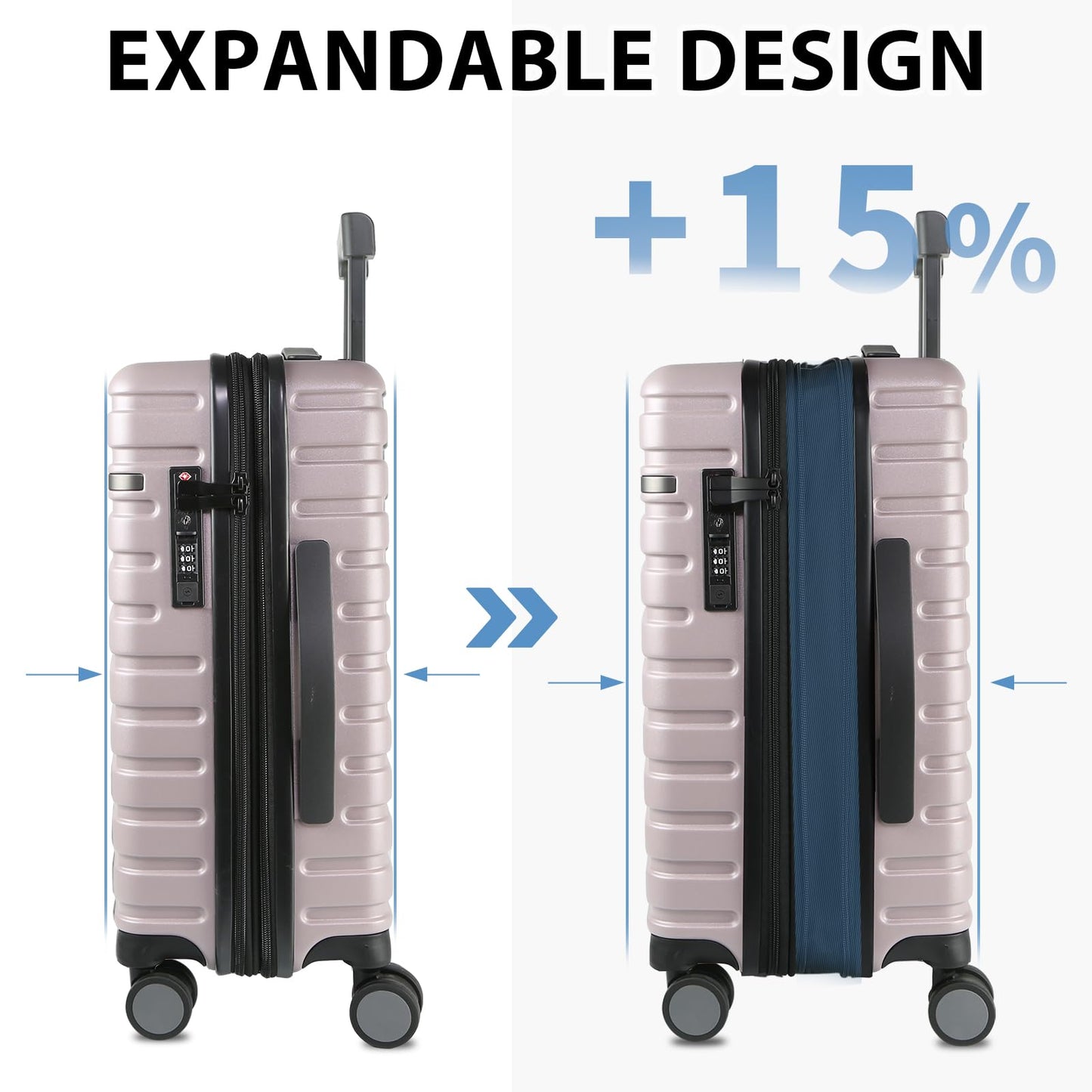 EMPSIGN Carry On Luggage with Spinner Wheels, Hard Shell Carry-On Suitcase 21x14x9 Airline Approved & Built-in TSA Lock, Durable Travel Rolling Suitcase, Carry-On 20-Inch, Orange