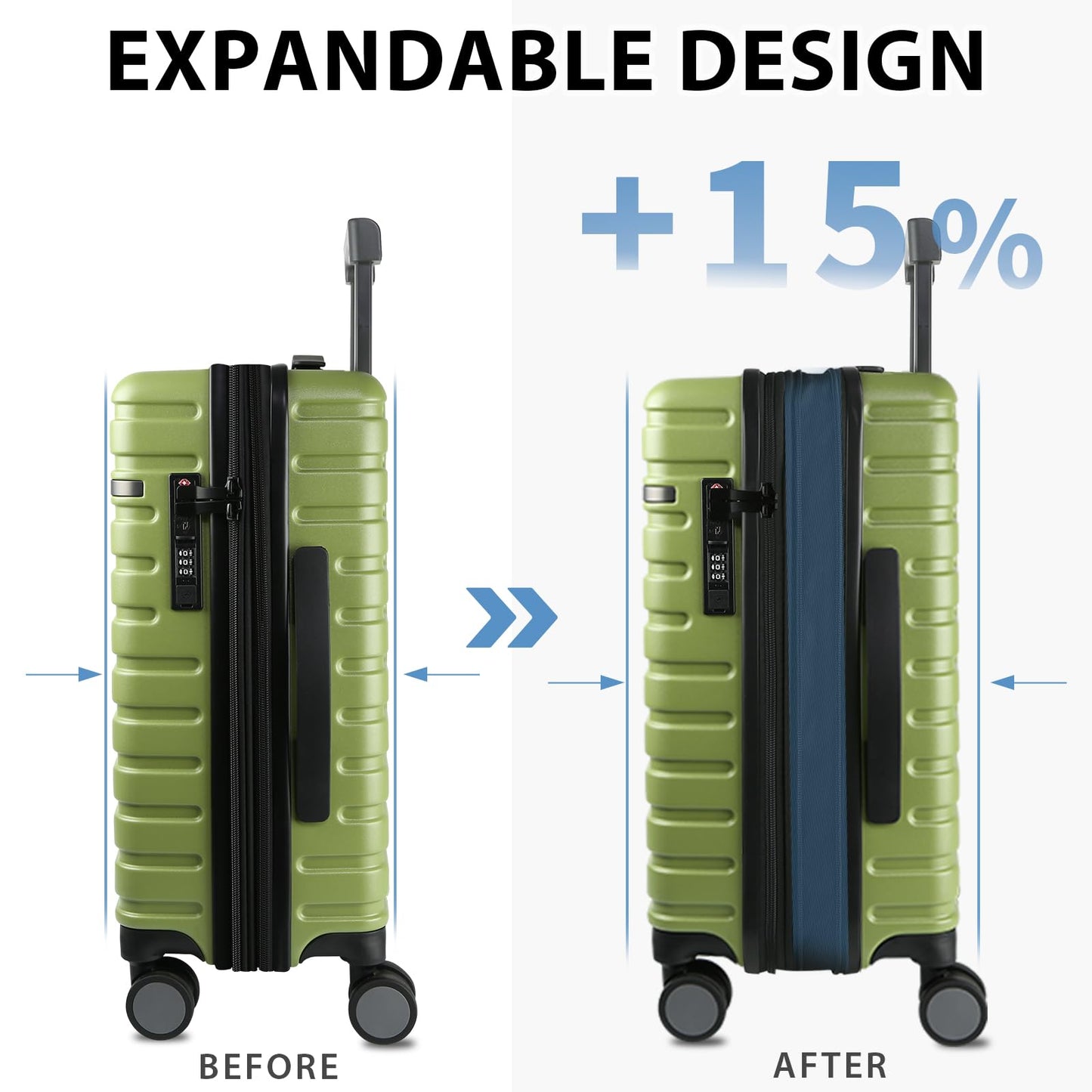 EMPSIGN Carry On Luggage with Spinner Wheels, Hard Shell Carry-On Suitcase 21x14x9 Airline Approved & Built-in TSA Lock, Durable Travel Rolling Suitcase, Carry-On 20-Inch, Orange