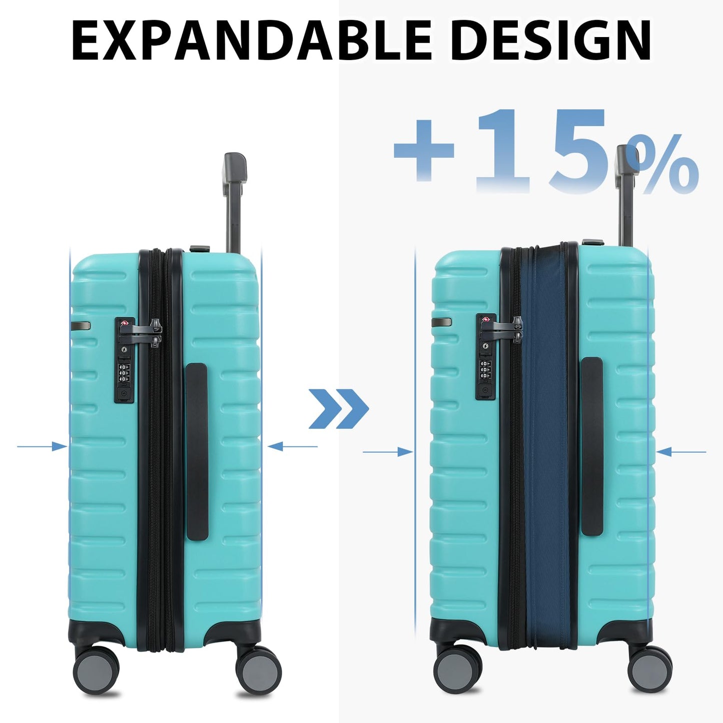 EMPSIGN Carry On Luggage with Spinner Wheels, Hard Shell Carry-On Suitcase 21x14x9 Airline Approved & Built-in TSA Lock, Durable Travel Rolling Suitcase, Carry-On 20-Inch, Orange