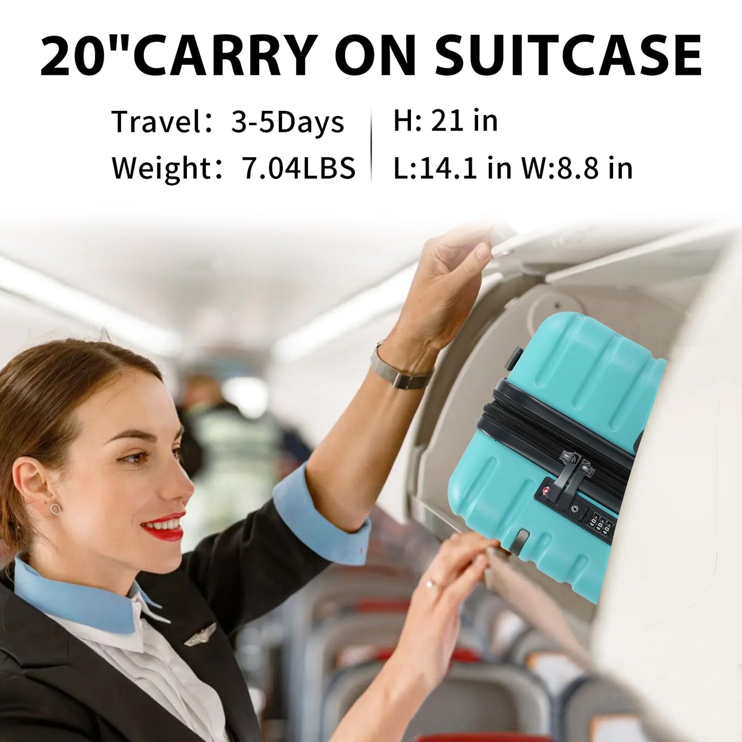 EMPSIGN Carry On Luggage with Spinner Wheels, Hard Shell Carry-On Suitcase 21x14x9 Airline Approved & Built-in TSA Lock, Durable Travel Rolling Suitcase, Carry-On 20-Inch, Orange
