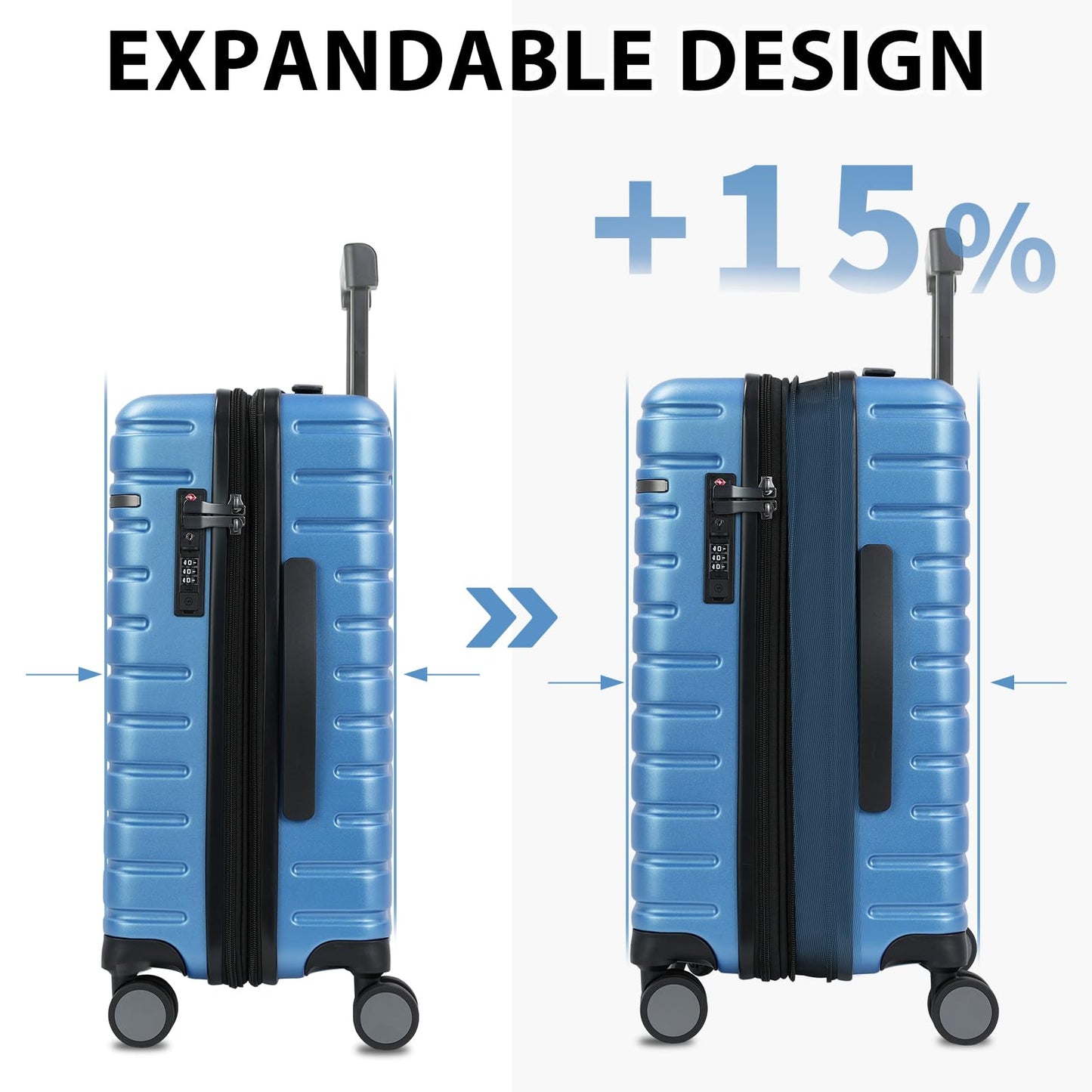EMPSIGN Carry On Luggage with Spinner Wheels, Hard Shell Carry-On Suitcase 21x14x9 Airline Approved & Built-in TSA Lock, Durable Travel Rolling Suitcase, Carry-On 20-Inch, Orange