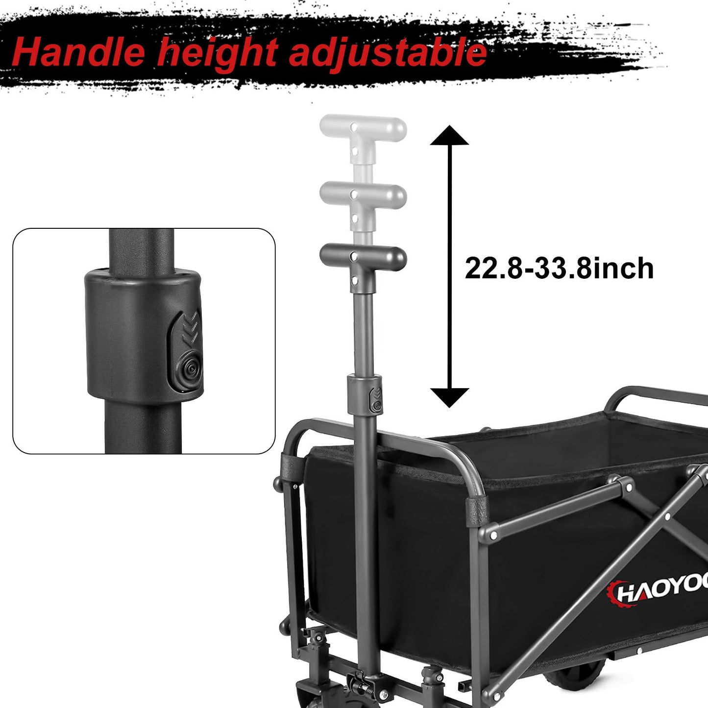 Collapsible Wagon Cart, Foldable Wagon Cart with Wheels, 110lbs Heavy Duty Utility Beach Wagon Cart for Grocery/Sports/Garden/Shopping/Camping