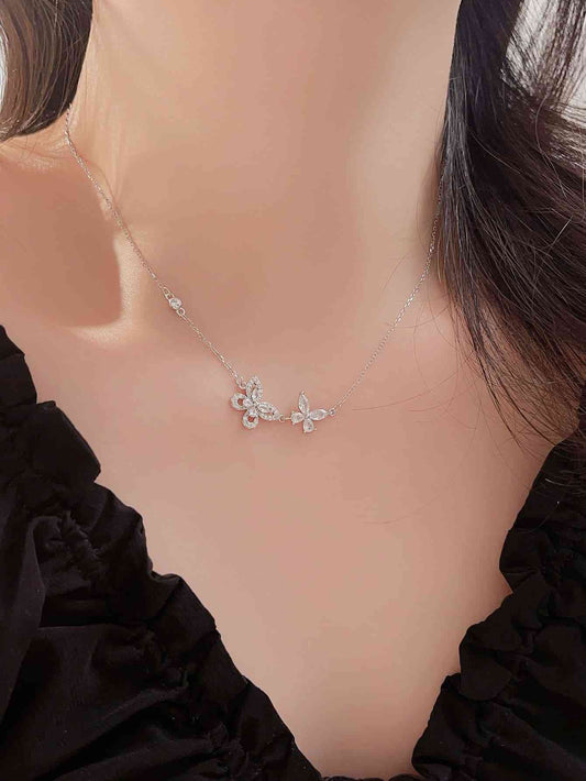 Zircon 925 Sterling Silver Butterfly Necklace