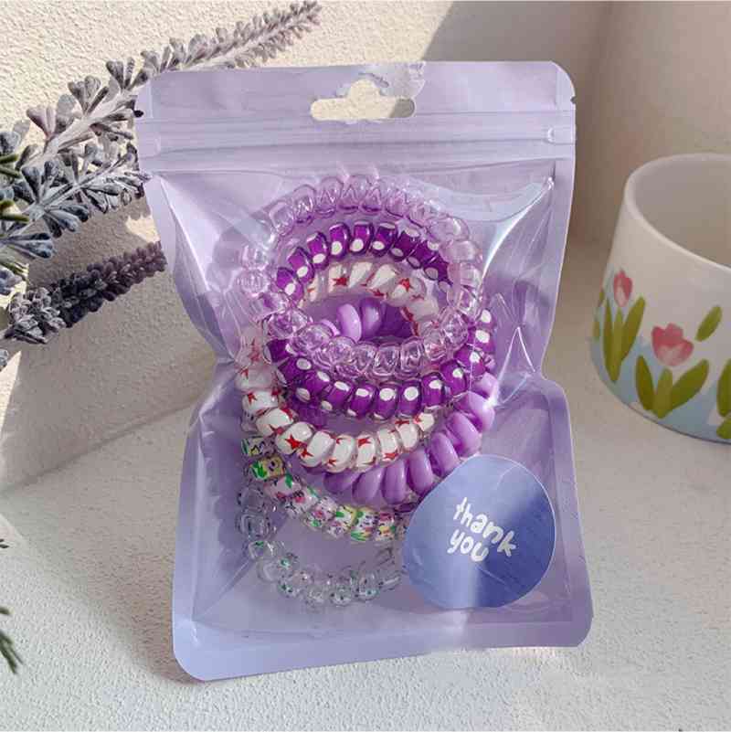 6-Piece Resin Telephone Line Hair Ropes